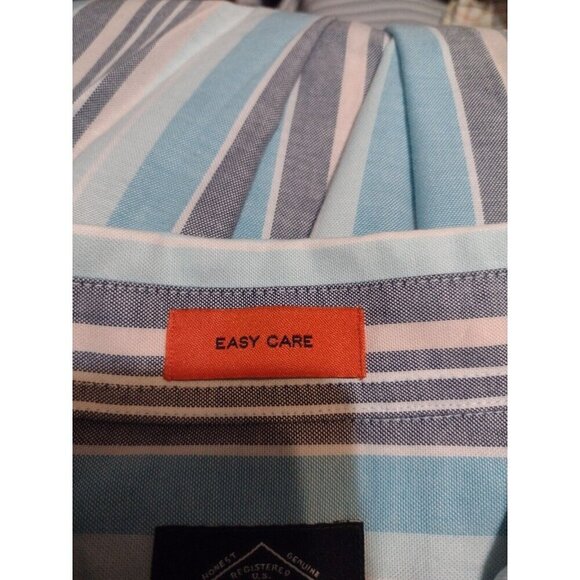 New St Johns Bay Mens Comfort Flex Button Down Shirt Blue Striped 2XL NWT - Picture 8 of 11